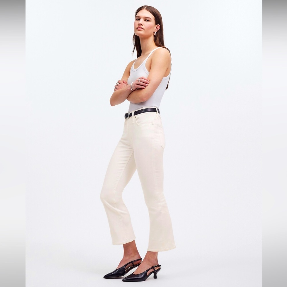 Madewell Cali Demi-Boot White Jeans Size 30